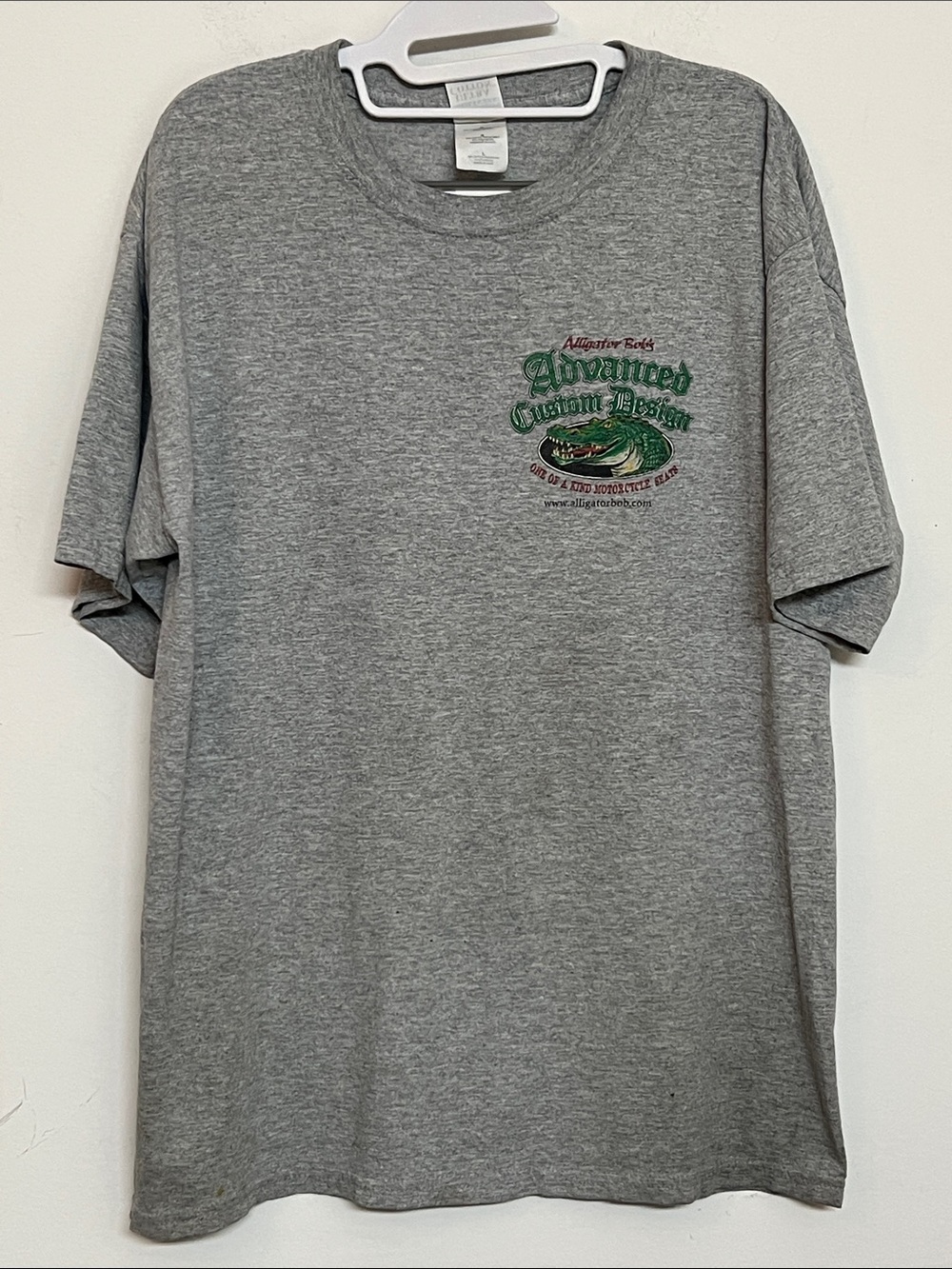 🌞 Gildan Ultra Cotton vtg Grey Short-Sleeve Crewneck T-Shirt unisex Men size L
